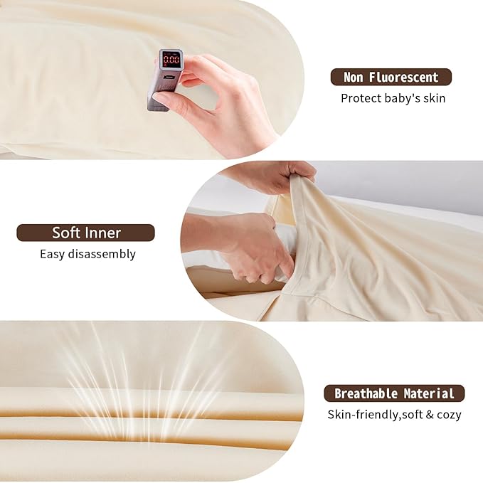 Baby Lounger Play Mat,Baby Lounger for Newborn Tummy Time for Baby in Flat Surface,0° Angle Newborn Lounger Baby Nest for Boys & Girls 0-12 Months(English Apricot)