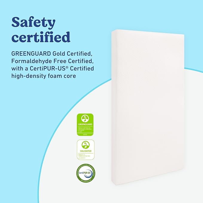 Graco Premium Crib Mattress & Protector Value Bundle (1-Pack) – Includes GREENGUARD Gold Certified Crib & Toddler Mattress, GREENGUARD Gold Certified Waterproof Protector