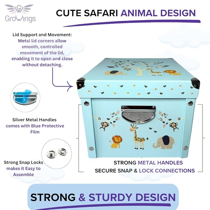 GroWings Baby Keepsake Box - Large Memory Storage for Newborns, Suitable for Boys and Girls, Strong, Durable, and Collapsible Gifts