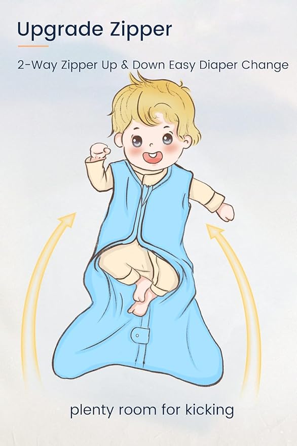TotAha Sleep Sack 15-18-24 Months 3-Pack,Stretchy,Buttery Soft Sleeping Bag,Light Baby Wearable Blanket with 2-Way Safe Zippers for Boys Girls, 0.5 TOG
