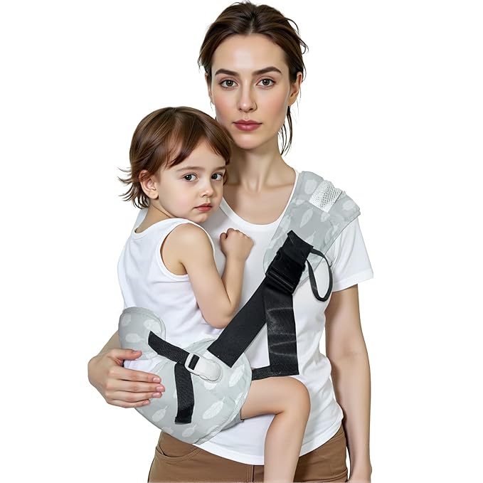Baby Carrier Newborn to Toddler-Adjustable Baby Sling Carrier,Toddler Carrier for 25-60lbs,Comfortable Baby Sling for Hands-Free Carrying (Ash Feather)