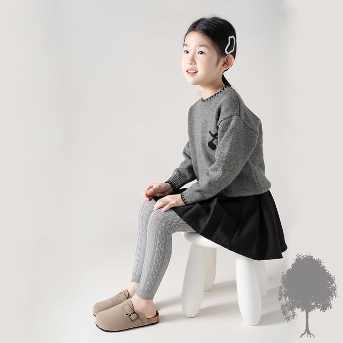 Girls Leggings for Little Girls, 2 Pack Toddler Girl Pants Leggings for Baby Tights Knitted Multi-Colors 2-9 Years