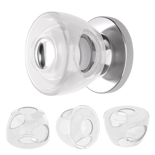 Inaya Baby Proofing Door Knob Cover (4 Pack) - Prevent Children from Opening Doors, Fit Most Round Knobs - Door Knob Safety Cover for Kids, Child Proof Door Lock, Child Proof Door Locks - Clear