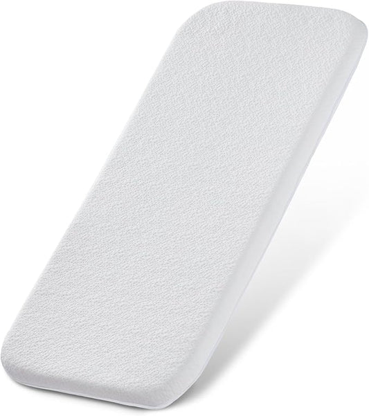 ANGELBLISS Bassinet Mattress Topper, Gel Memory Foam Mattress with Removable Cover Fit for Cradle and Moses Basket (32" x 16"), Waterproof Breathable Soft Bassinet Mattress