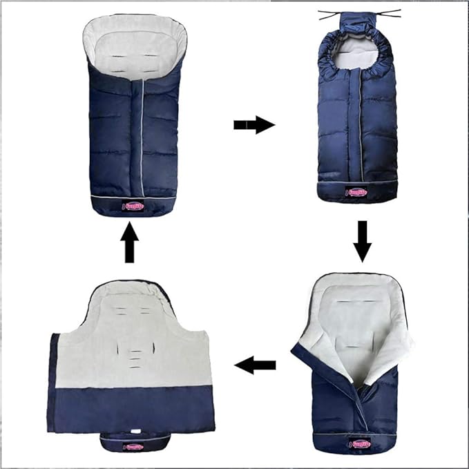 Anti-Kick Winter Waterproof Extendable Baby Bunting Bag Adaptable for Most Strollers Travel Gear Toddler Universal Stroller Footmuff 6-36Months Baby