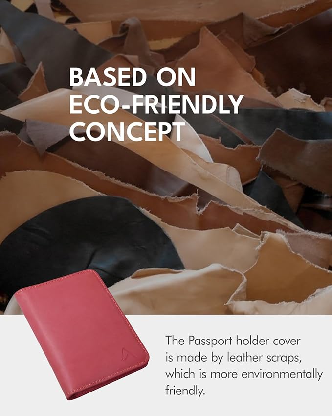 ALLIVE Passport Holder for Travel Women Men,Genuine Leather Passport Cover Wallet,Travel Must Haves Airport Essentials Travel Gifts Pink