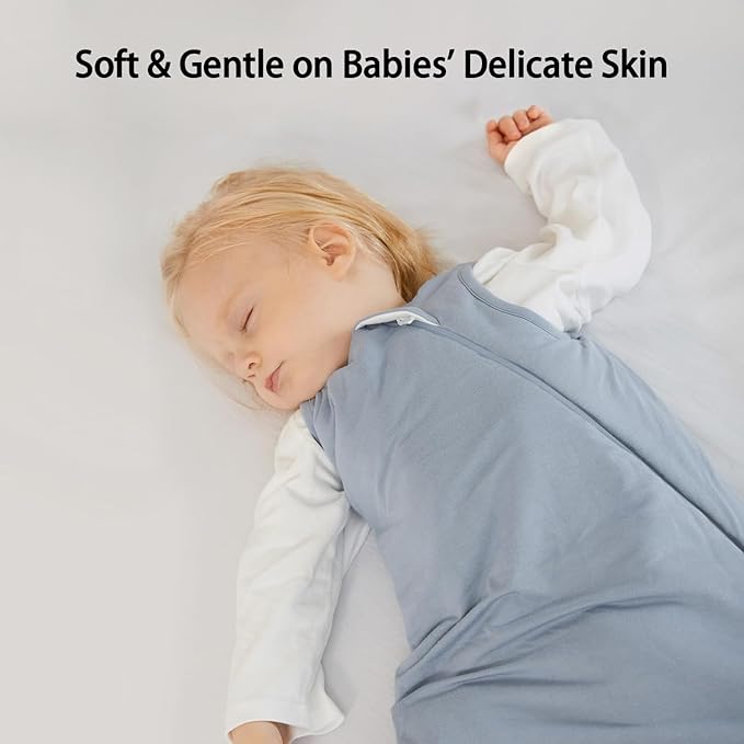 Rayon Made from Bamboo Sleep Sack 0-6 Months 1.0 Tog Ultra Soft Baby Wearable Blanket 0-3 Months Sleeping Sack 3-6 Months for Infant Newborn Babies Unisex Girl Boy 2-Way Zipper Breathable Lightweight
