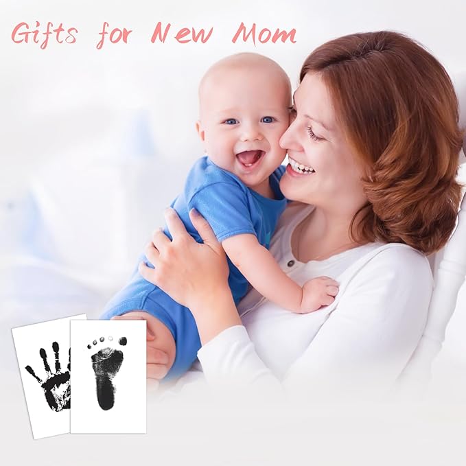 4-Pack Inkless Hand and Footprint Kit, Baby Footprint Kits, Clean Touch Baby Handprints and Footprints Kits,No Mess Ink Pad for Baby Hand and Footprints,Dog Paw Print Kit (Black)