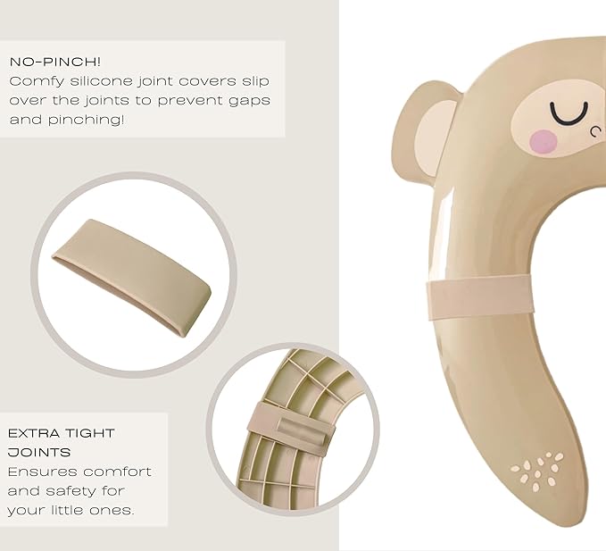 Hippypotamus Travel Potty Seat for Toddler - Folding Potty Training Seat - Portable Toilet Seat Cover for Baby & Kids (BEIGE Monkey)