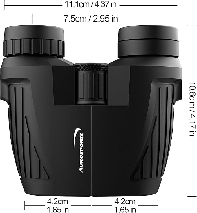 Aurosports 15x25 Compact Binoculars for Adult Kids - High Power Binoculars for Bird Watching - Easy Focus Small Binocular with Low Light Vision for Travel, Camping, Concert, Hiking