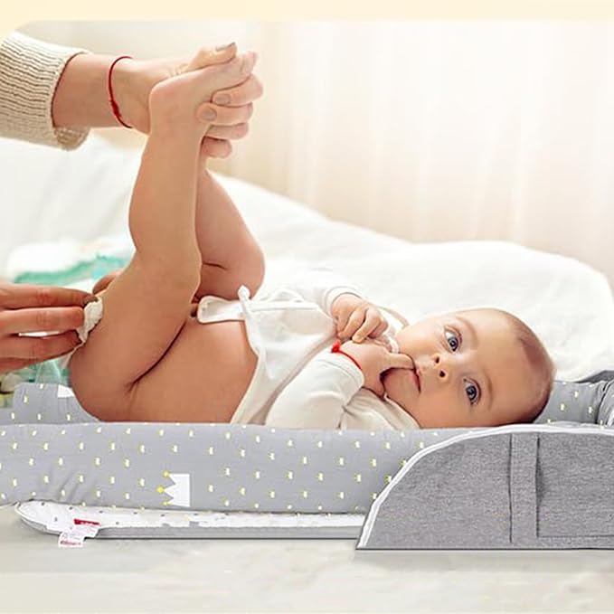 Baby Lounger for Newborn Portable Bag,Baby Play Mat Tummy Time with Strap,Awake-Time Pad Newborn Lounger Adjustable to 0-24 Months Home Travel(Ghostly Grass from Birth)