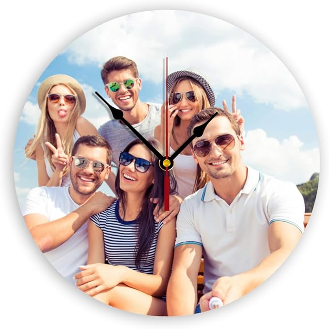 Generic Custom Clocks for Walls Personalized Clocks with Picture Customize Gifts for Kitchen Bathroom Home Family Friends Gifts, 12inch-30cm