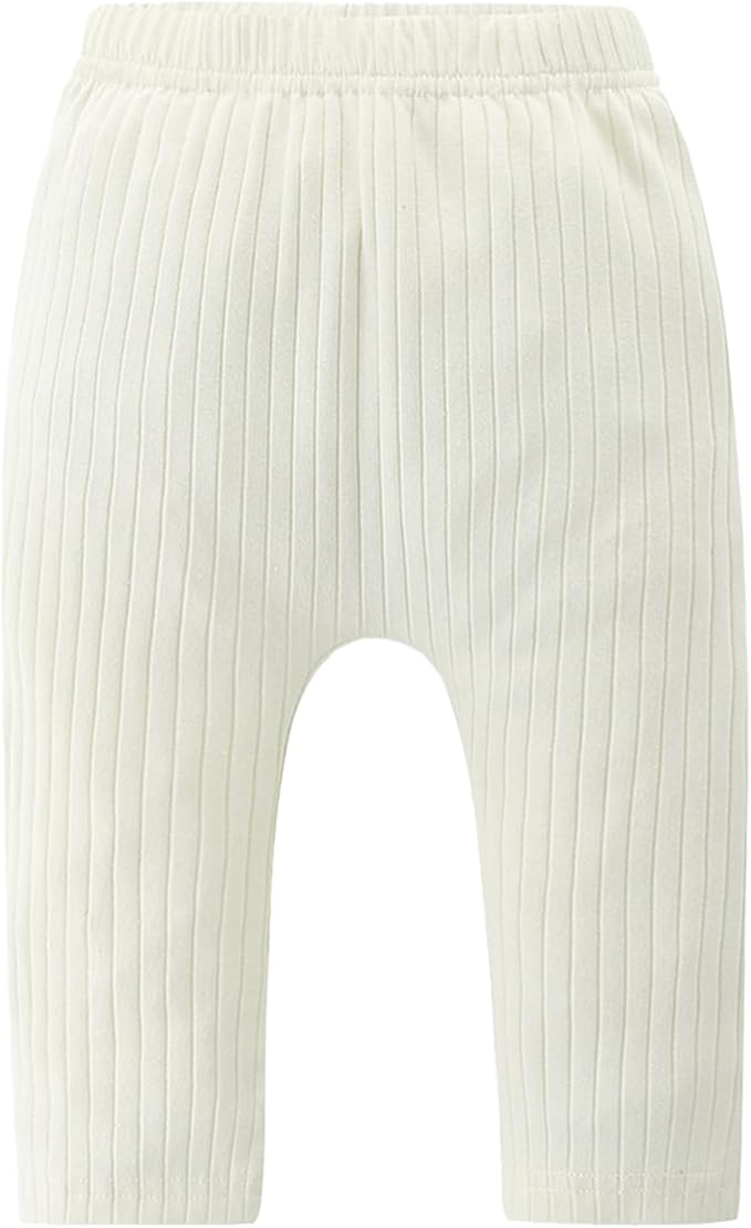Baby and Toddler Girl's 5 Pack Cotton Ribbed Pull On Pants Leggings 0-4 Years