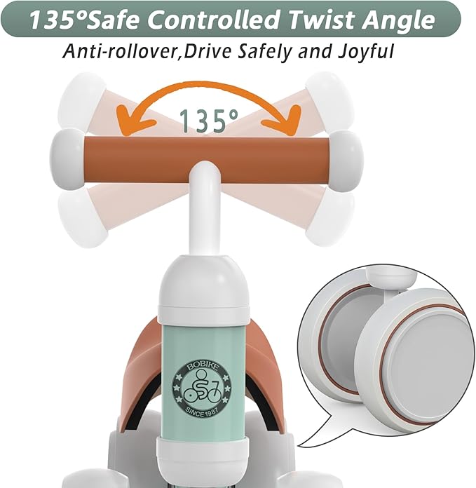 Baby Balance Bike Toys for 12-36 Months Kids Toy Boy and Girls Gifts Toddler Best First Birthday Gift Children Walker No Pedal Infant 4 Wheels Bicycle (Classic, Light Green)