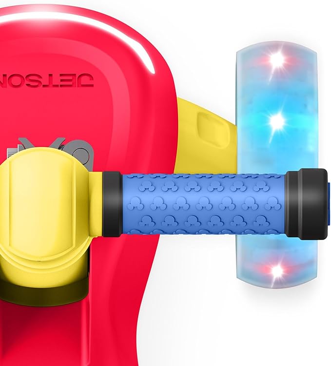 Jetson Character Kids Kick Scooter, LED Lights on Stem & Light-Up Wheels, Lightweight Frame, Height-Adjustable Handlebar, Lean-to-Steer System, Easy-Fold Mechanism