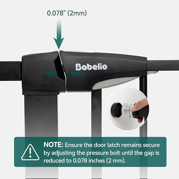 Babelio Upgraded Baby Gate with Cat Door, 29-43" Auto Close Durable Dog Gate for Stairs, Doorways and House, Easy Walk Thru Safety Gate with Pet Door Includes 4 Wall Cups, Black