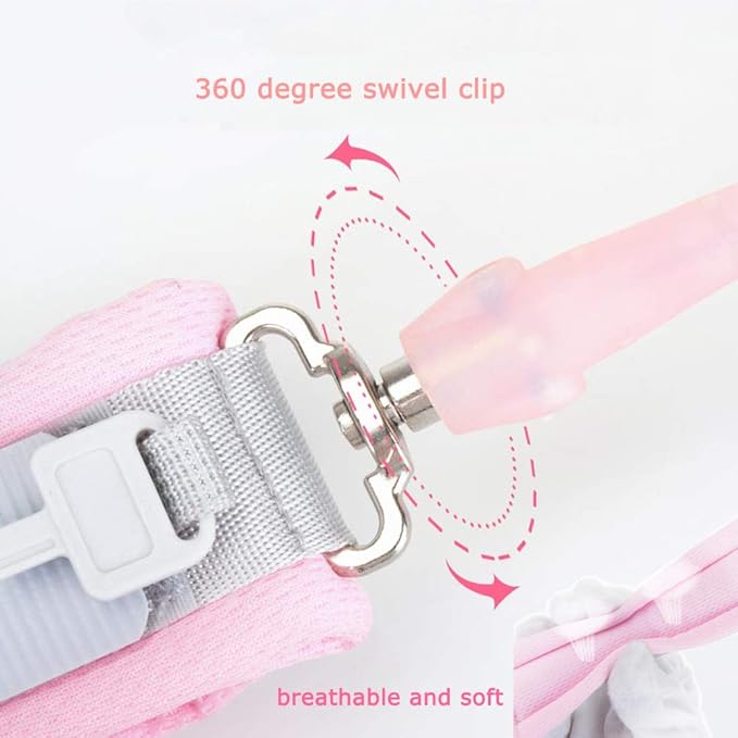 Anti Lost Wrist Link (8.2ft), Socub Toddler Leash Wrist for Child Safety with Key Lock, Safety Wrist Link for Kids, Pink