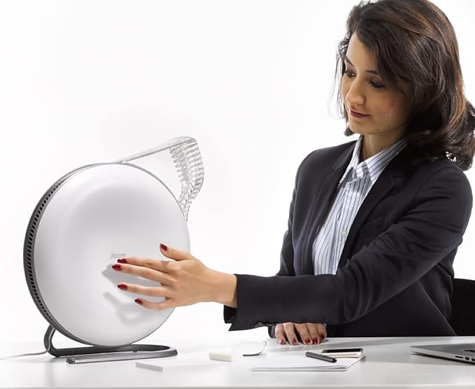 IQAir Atem Desk Air Purifier for Home, Office, Desktop, Small Room up to 150 sq ft, HyperHEPA Filter for Bacteria, Viruses, Allergens, Pets, Asthma, Pollen, Dust, Swiss Design, Made in Germany, White