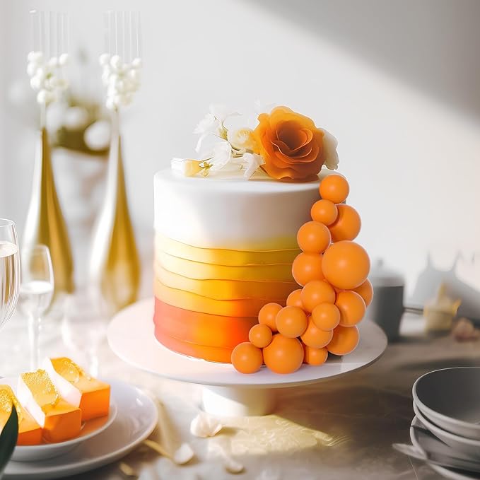 75 Pieces Orange Cake Balls Topper Decorations Foam Cupcake Topper Mini Balloon Cake Topper Picks for Cake Deco Birthday Party Wedding