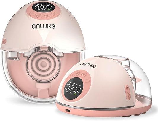 Hands Free Breast Pump MY-381, Wearable Breastfeeding Pump, Rechargeable Electric Pump with Voice Prompts, 4 Modes & 12 Suction Levels – Portable, BPA-Free, Double Pack (Pink)