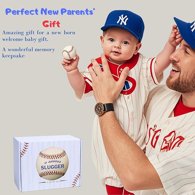 Baby Handprint & Footprint Kit with Photo Frame, Baseball Stand & Display Case – Perfect Newborn Keepsake, Baseball Baby Shower Gifts New Dad First Parent's Father's Day Gift