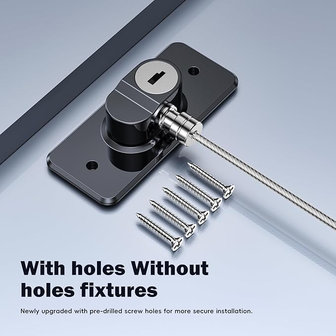 2 Pack Refrigerator Door Lock with Adhesive, No Tools Required, Child Proof Fridge Door Lock for Kids and Pets, Self Adhesive Latch for Freezer, Cabinets, Drawers, Air Oven, Windows (Patent)