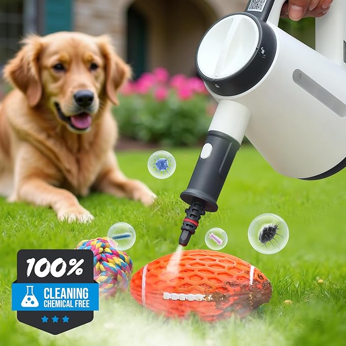 Handheld Pressurized Steam Cleaner - 15s Quick Start, Multi-Functional for Home, Kitchen, Bathroom, 8 Attachments, Chemical-Free, Safe & Efficient Cleaning Solution