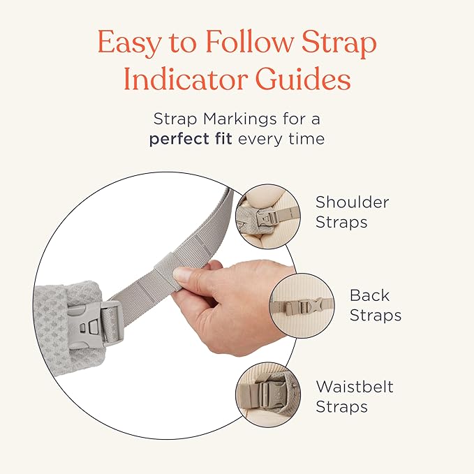 Ergobaby Omni Deluxe Baby Carrier Newborn to Toddler - Breathable Baby Carriers for Summer - All-Position Carrier with Enhanced Lumbar Support & Airflow (7-45 Pounds), Cotton, Camel