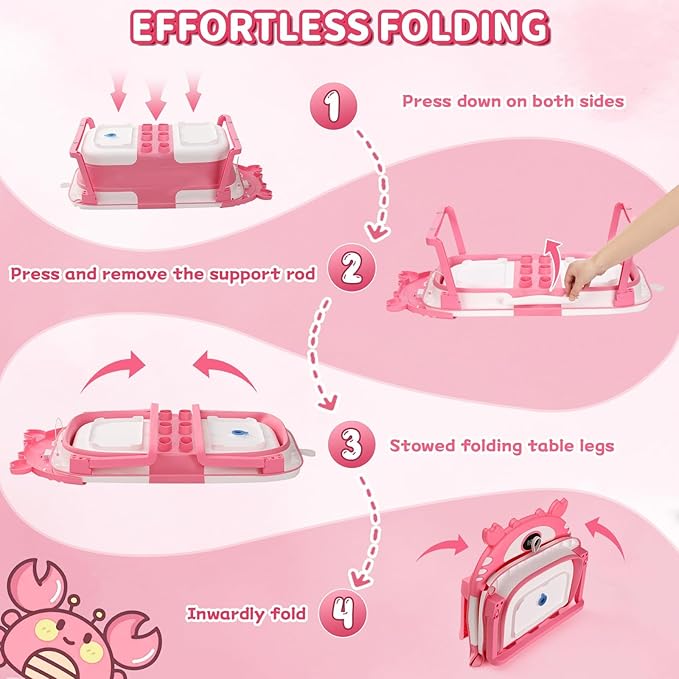 Baby Bathtub,Collapsible Baby Bath Tub with Thermometer & Soft Floating Cushion,Portable Travel Baby Bathtubs for Newborns to Toddlers 0-36 Months(Crab Green)