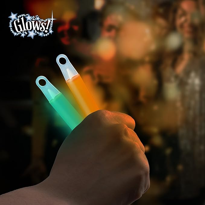 Glow Fever Glow Sticks Bulk 100ct Premium Glow In The Dark Light Up with Lanyards, For Party Supplies, Party Favors, Birthday, Halloween, Super Bright, Lasts Up to 12 hrs