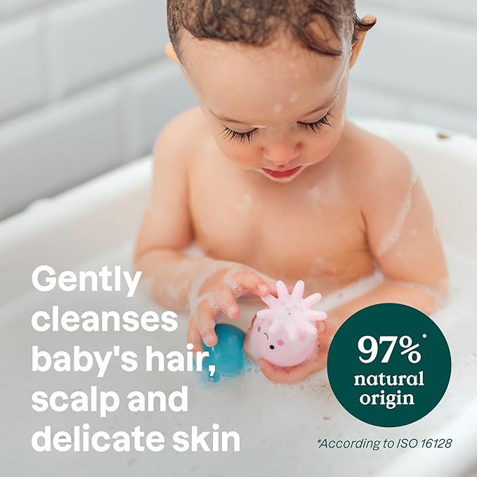 ATTITUDE 2-in-1 Shampoo and Body Wash for Baby, EWG Verified, Dermatologically Tested, Made with Naturally Derived Ingredients, Vegan, Sweet Apple, 16 Fl Oz
