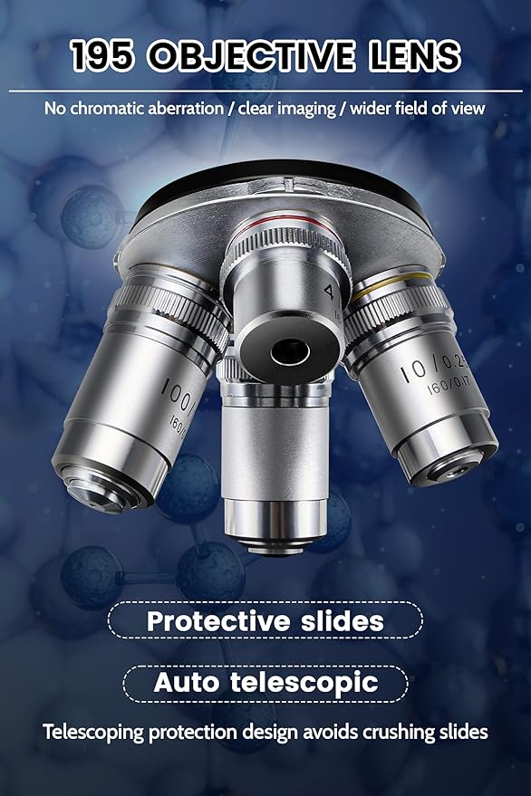 40X-5000X Compound trinocular Microscopes trinocular fo Adults, with 5.0 mp Camera with Microscope Slides 30p, Microscope Accessories, Microscopes Abbe Condenser