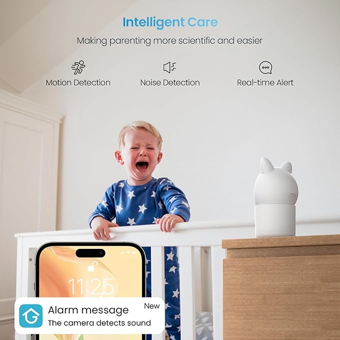 ieGeek Baby Monitor with 2 Cameras, Split-Screen Video Baby Monitor with Audio and 1080P Camera 4.3" Screen - Night Vision, Two-Way Talk, Cry & Motion Detection, Pan-Tilt-Zoom via Screen and Free APP
