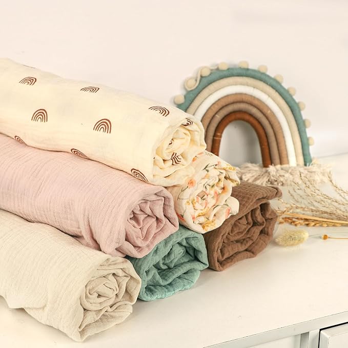 Hooyax Baby Lounger Cover 2 Pack - 100% Muslin Cotton Newborn Lounger Pillow Covers Only, Soft Breathable Infant Lounger Cover with Reinforced Stitching, Fits Most Standard Baby Loungers (Pink Wheat)