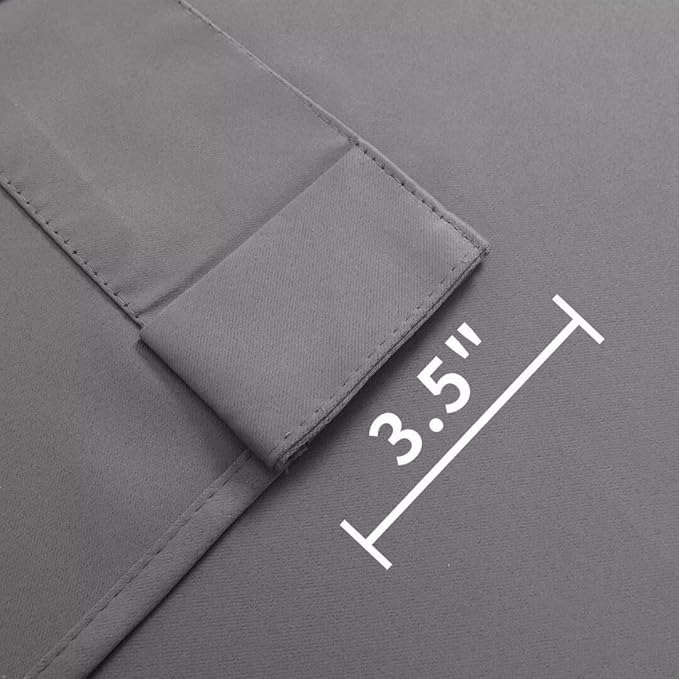 Joydeco Blackout Curtains 108 Inches Long, Thermal Insulated Black Out Curtains 2 Panels Set, Room Darkening Drapes for Living Room Window Rod Pocket Back Tab (W37 x L108 Inch, Light Grey)