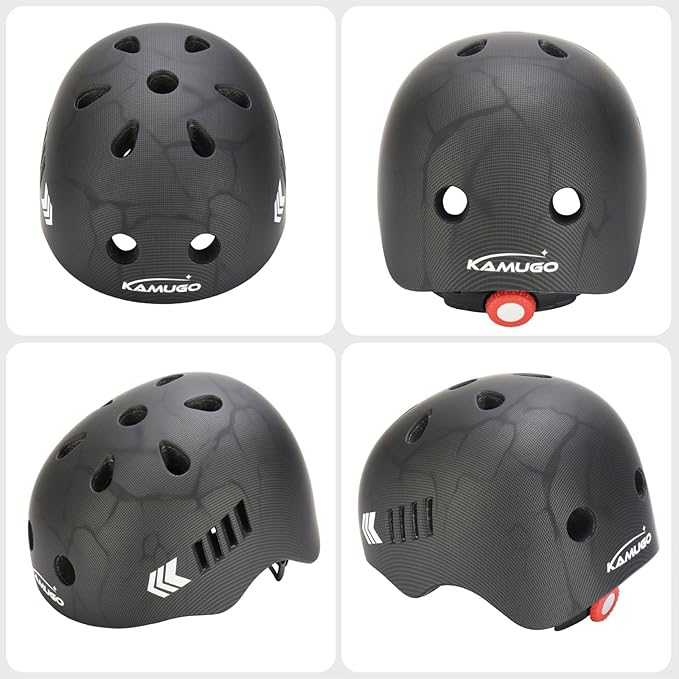 KAMUGO Kids Bike Helmet Set, Toddler Helmet for Ages 2-8 Boys Girls with Sports Protective Gear Set Knee Elbow Wrist Pads for Skateboard Cycling Scooter Rollerblading