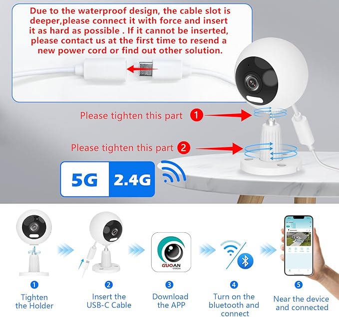 5G/2.4G Outdoor/Indoor Security Camera,1080P Baby/Elder/Dog/Pet Camera with Phone App, WiFi Baby Monitor, Motion Detection, Alarm Siren, Night Vision, IP66 Waterproof, Two-Way Talk, SD/Cloud