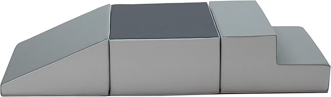 Factory Direct Partners 11618-GYLG SoftScape Toddler Playtime Climber, Indoor Active Play Structure (3-Piece Set) - Gray/Light Gray