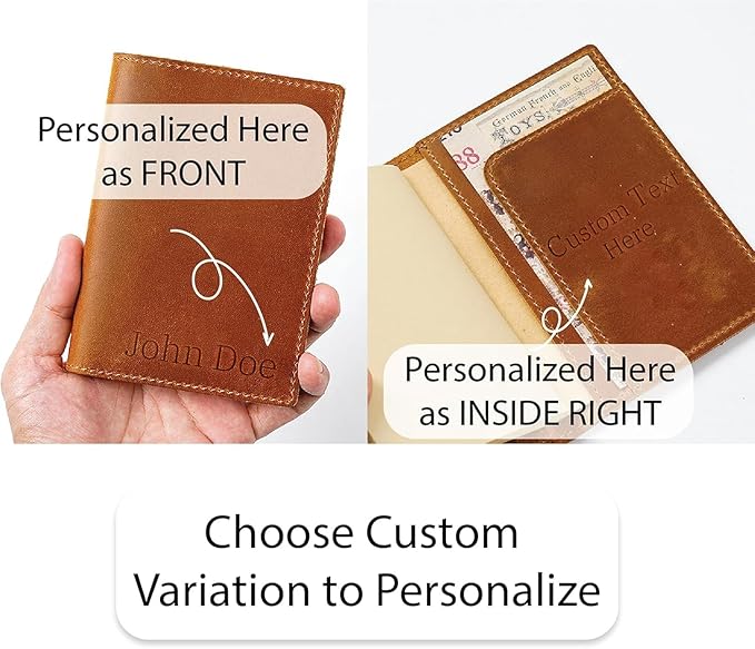HIFA Leather Passport Holder, Handmade Passport Cover with Card and Ticket Slot - Genuine Leather, Elegant Design, Easy Access - Passport Case, Passport Wallet, Passport Holder
