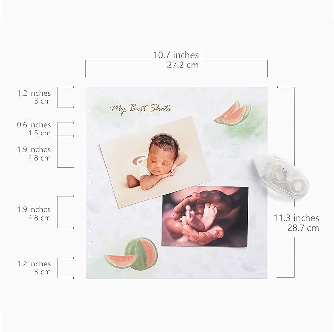 Baby Memory Book Extra Pages for Photos – Baby Book “Choose Joy” | 10 Additional Paper Sheets for Loose-Leaf Baby Photo Album Keepsake Journal for Newborn Girls Boys | Refill Paper Set