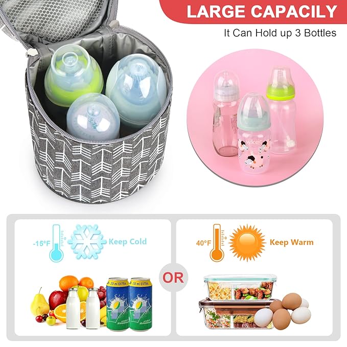 Accmor Breastmilk Cooler Bag, Insulated Baby Bottle Cooler Tote Bags for Nursing Mom Daycare