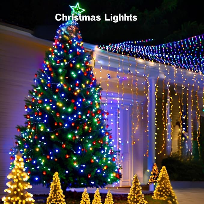 66FT Rope Lights for Outside,Connectable String Lights Outdoor Waterproof IP67,8 Modes 200 LEDs Rope Lighting for Garden,Party,Indoor Bedroom,Christmas Eaves Decor,Multicolors