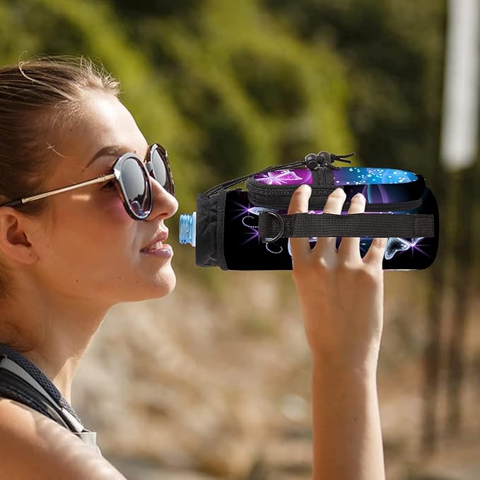 icolor Water Bottle Carrier Bag with Strap 25/32/40 oz Crossbody Bottle Holder with Phone Pocket Sling Sleeve Insulated Neoprene Water Bottle Pouch for Walking Travelling