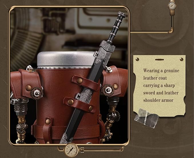 Adult 3D Metal Puzzle, Steampunk Style Pen Holder Metal Model Set, 3D Metal Puzzle Mechanical Pen Holder Building Blocks, DIY Mechanical Model Set, a high-end Gift for Men