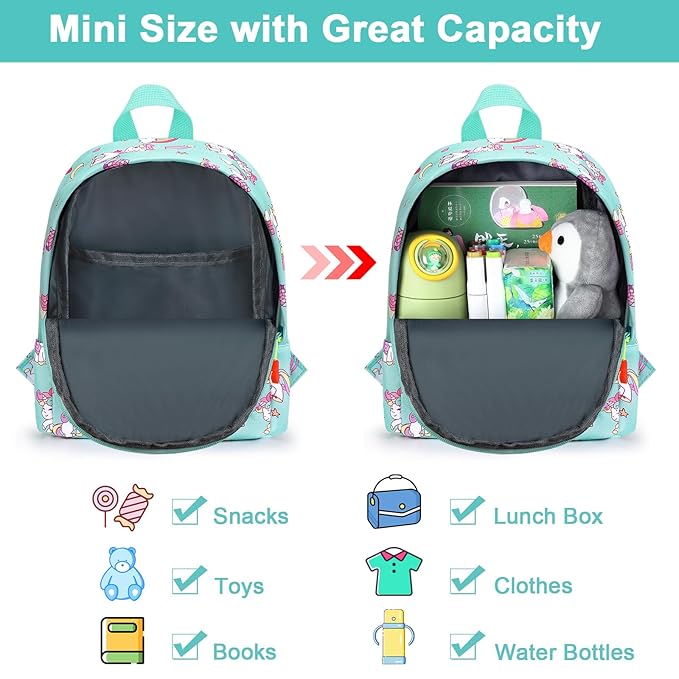 Accmor Toddler Backpack Leash, Cute Baby Backpacks with Anti Lost Wrist Link, Mini Kids Backpack Harness Leash for Outdoor Travel, Adorable Unicorn Backpack Tether Walking Harness for Girls 1-3