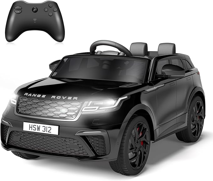 Hetoy Kids Ride On Car with Remote, Licensed Land Rover Kids Electric Car, Ride On Toys for Kids 3-8 with Mp3 Player, Rocking, Pull Rod, Black