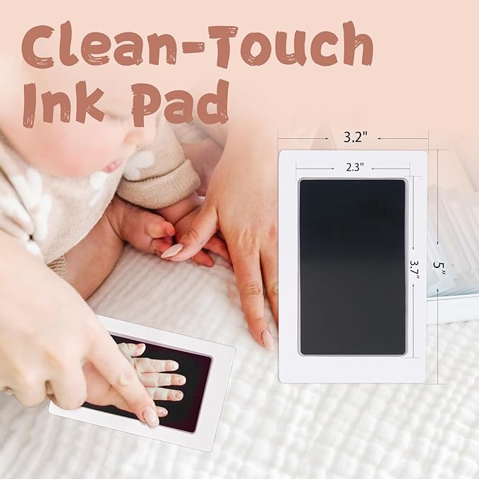 Inkless Baby Hand and Footprint Kit,Clean-Touch Ink Pad Kit,Safe No Mess Printing Infant Hand Foot Stamp,4 Pack Newborn Inkless Print Pads Best Keepsake or Gifts for Family
