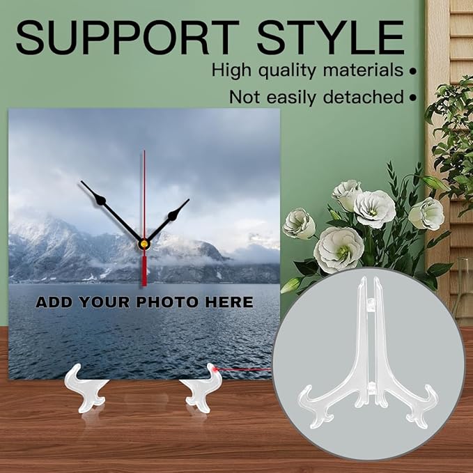 Generic Custom Wall Clock Personalized Wall Photo That PVC Customized Round Silent Clock for Living Room Wedding Friend Family Lover, 10inch-25cm