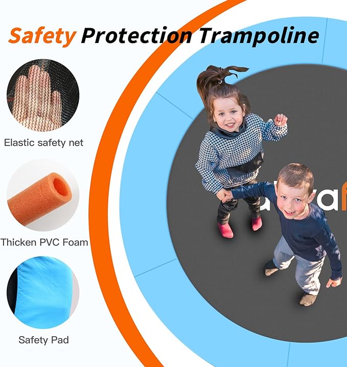 Ativafit 60'' Rebounder Trampoline Indoor Outdoor for Kids Ages 1-8, 5 FT Recreational Toddler Trampoline with Safety Enclosure Net Gifts with Basketball Hoop Dartboard Ocean Bal