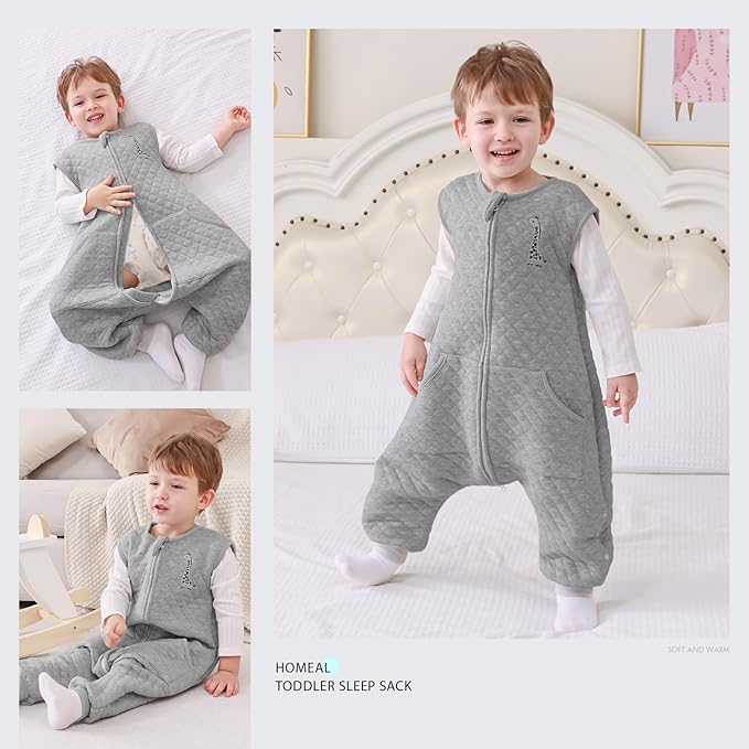 HOMEAL Toddler Sleep Sacks, 2t & 3t, 1.0 TOG Baby Sleep Sack with Legs - Wearable Blankets for Kids